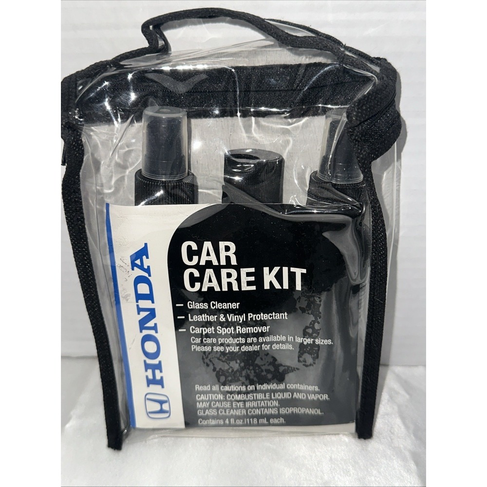 Honda Car Care Kit 3-Piece Set Glass Cleaner Leather Protectant Spot Remover